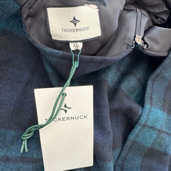 NWT Tuckernuck Faye Ruffle-Neck Bow Back Top - Blackwatch Green Plaid Size XL - Picture 4 of 5